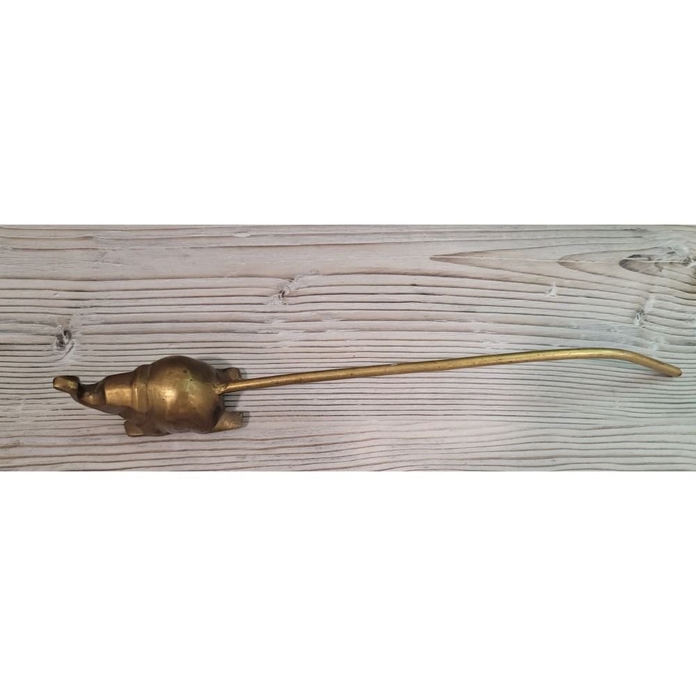 Vintage Brass Elephant Candle Snuffer Figurine & Desk/Office Note/Receipt Holder